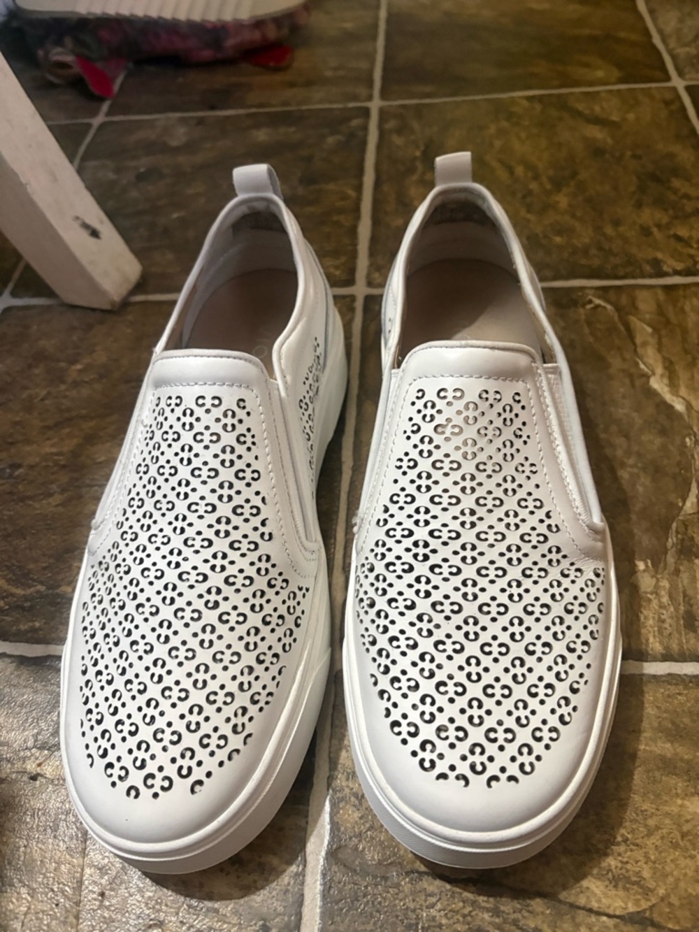 Vionic White Perforated Slip-On Loafers